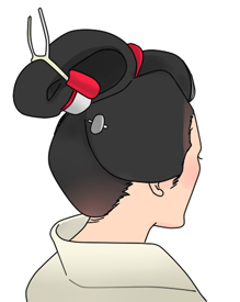 成人式の日本髪スタイル「乙女島田」のイラスト
